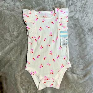 6-9 mo - cherry spring onesie.